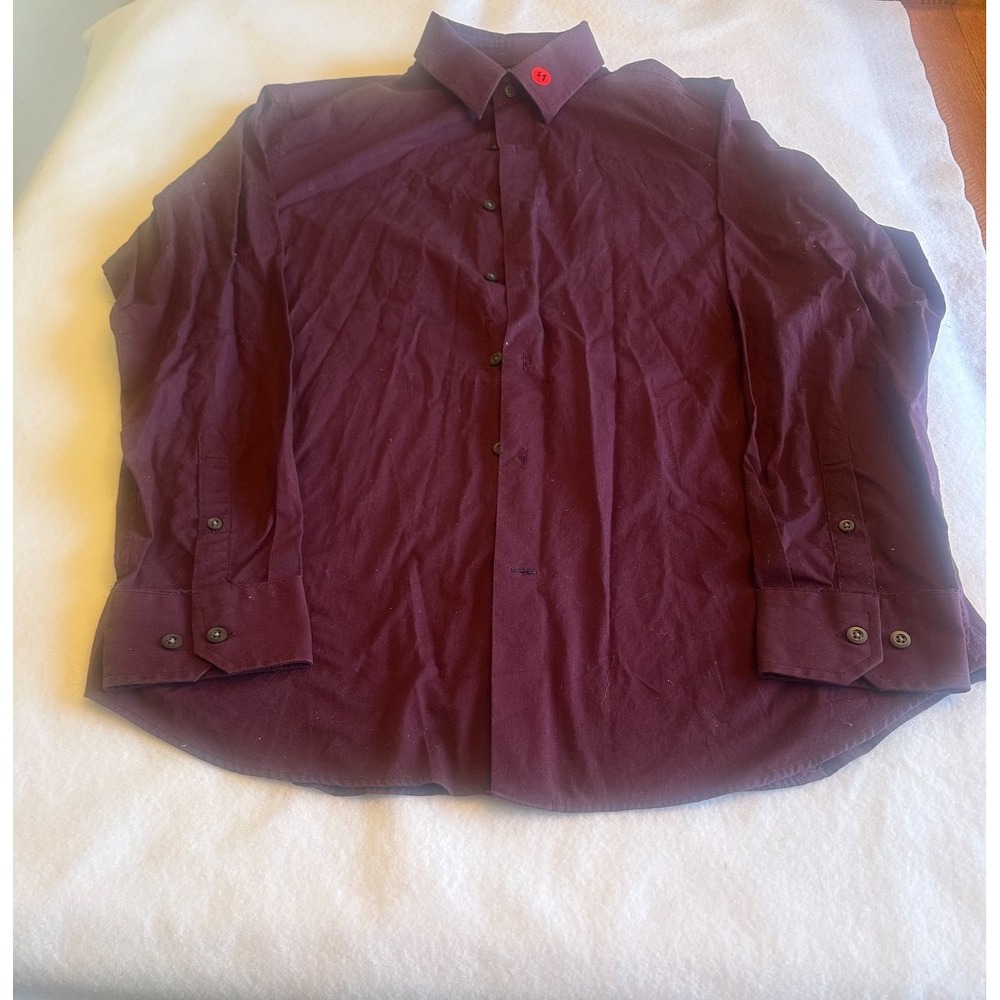 Banana Republic Slim Fit Button Down Mens M Burgundy Stretch Long Sleeve Shirt